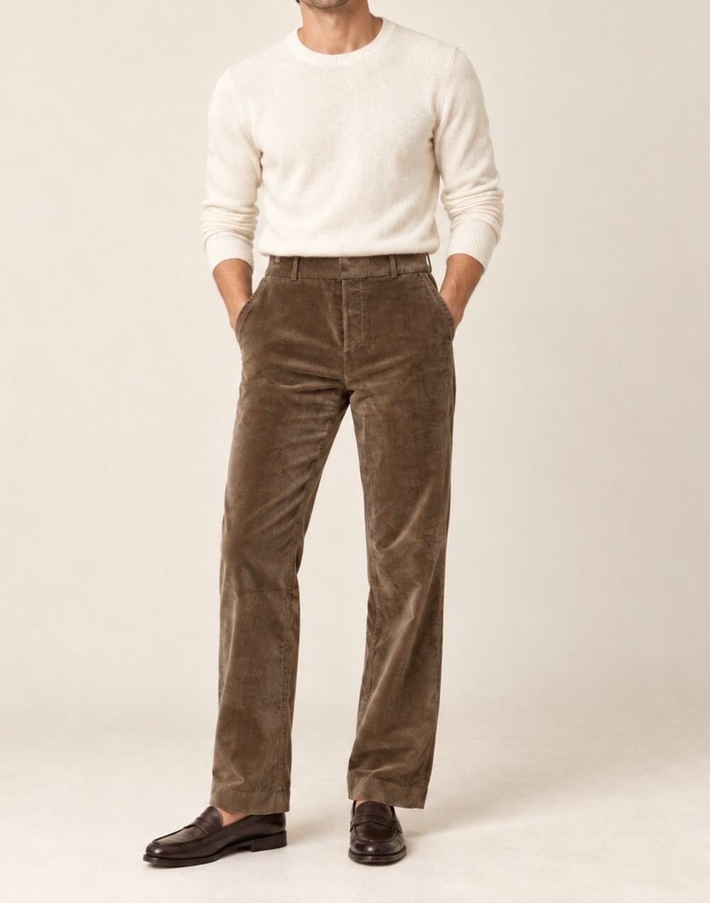 A.P.C. Men's Brown Corduroy Velvet Trousers Size L 100% Cotton Made in France